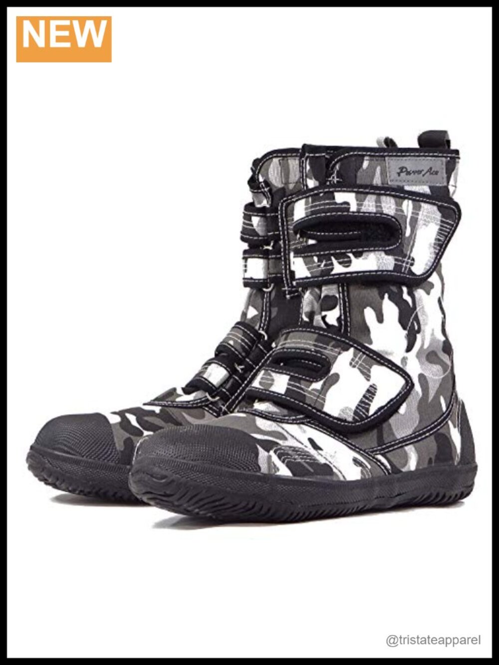 Steel Toe Safety Tactical Work Boots Mid-Top Rubber Sole Buckle